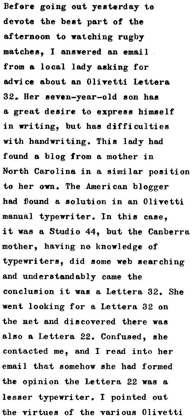 oz.Typewriter: Never Scorn the Humble Olivetti Lettera 32 Portable
